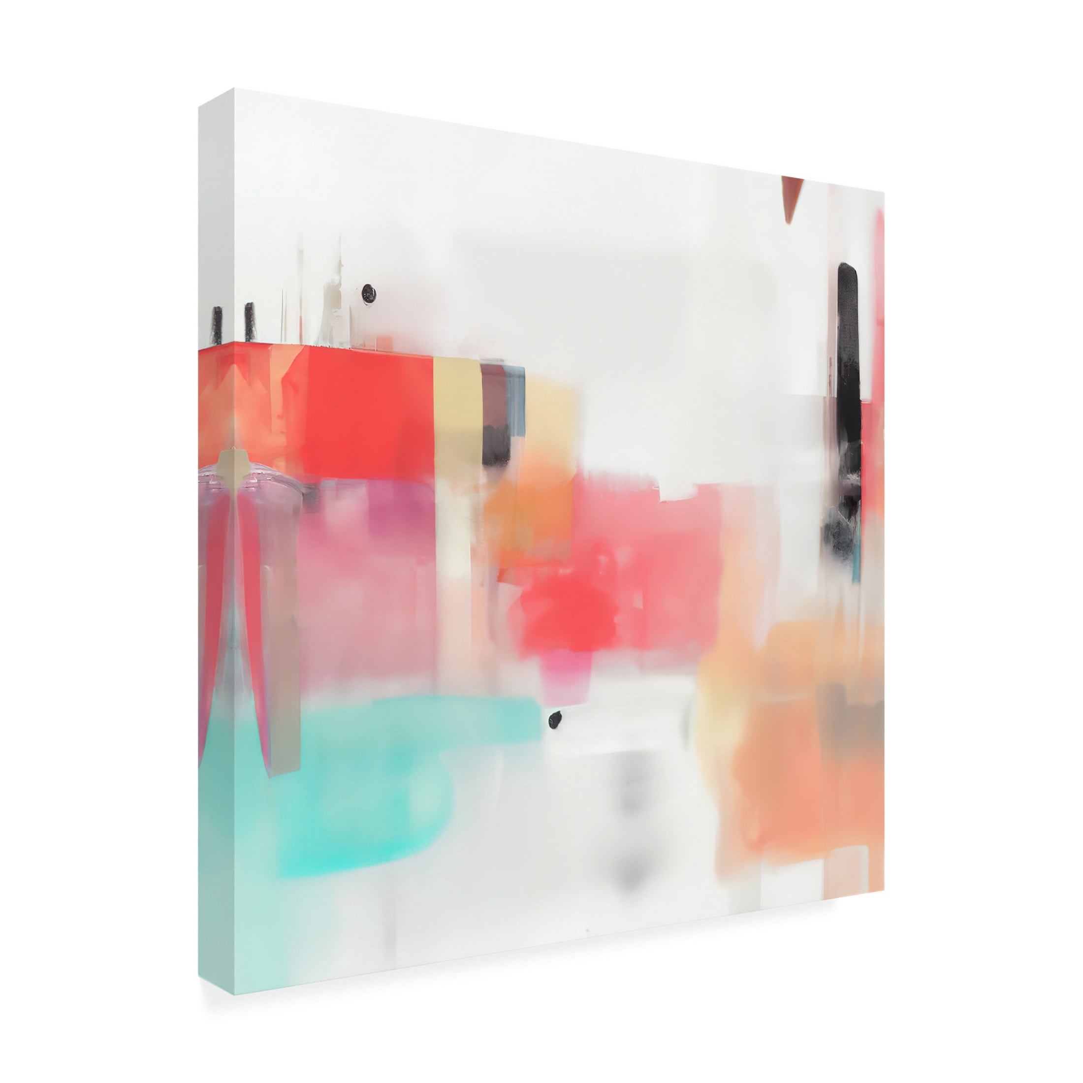 Canvas Wall Art - Tom Quartermaine 'Cute Colorful Minimalist Painting 2' Wall Art for Living Room, Bedroom, or Office Décor by Trademark Fine Art - 14 x 14 Inches