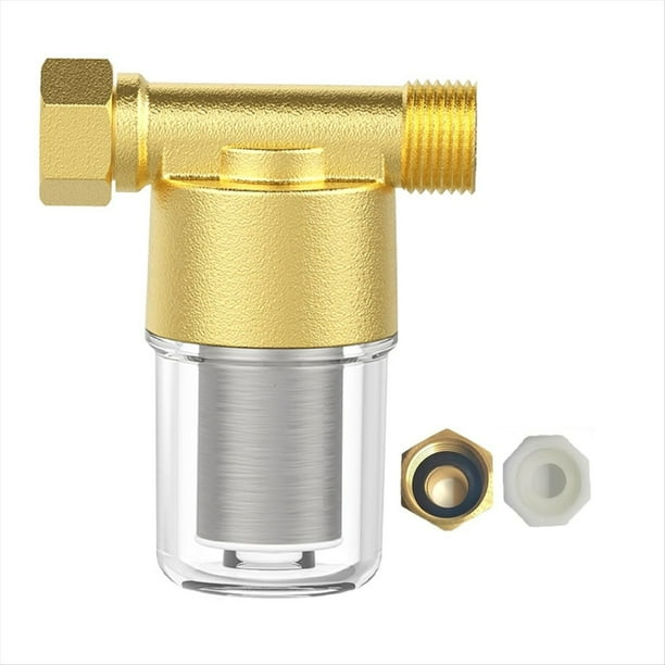 Filtro de Sedimentos de Latón, Filtro de Agua Reutilizable para Sedimentos, Filtro de Lavadora en Línea para Lavadora, Ducha y Manguera de Jardín.