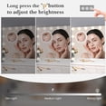 thumbnail image 3 of Ourlova Mirror Vanity with Lights 15 Dimmable LED Bulbs Touch Control Three Color Modes 3X Magnification Metal Frame for Tabletop White, 3 of 7