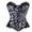 yue866-Black, variant on Corset Tops for Women Leopard Lace Patchwork Stylish Bustier Strapless Mesh Shapewear Bodysuit Black S