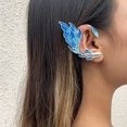thumbnail image 5 of Anvazise Ear Cuff Luxury Blue Painted Dripping Oil Craft Without Piercing Fashion Fairy Wings Shape Ear Bone Clip Jewelry Accessory Right, 5 of 13