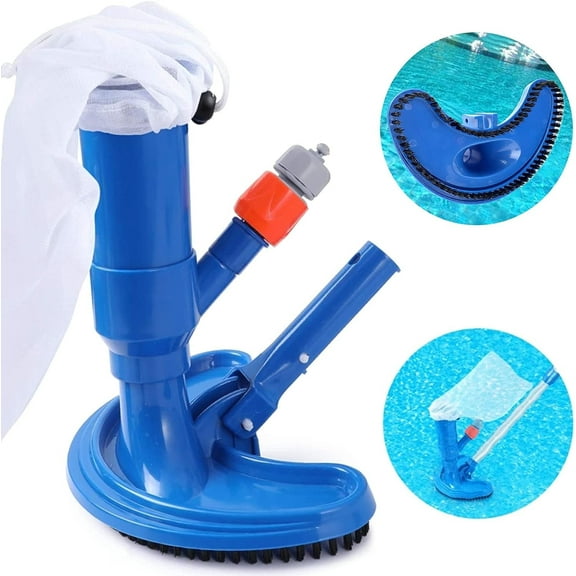 DISEN Above Ground Pool Vacuum Cleaner, Portable Pool Cleaning Vacuum Cleaner with Sand Bag and Brush, Swimming Pool Accessory for Pond Fountain (without Rod)