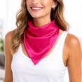 thumbnail image 2 of UJNDER Womens Soft Silk-like Square Shawl Scarf with Lightweight Drape and Subtle Shine for Daily Elegant Wear Neck Scarf for Women,01_Hot Pink,One Size, 2 of 5