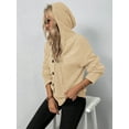 thumbnail image 4 of Ecetana Cardigans for Women Long Sleeve Knit Hooded Sweater Coat Female, 4 of 5