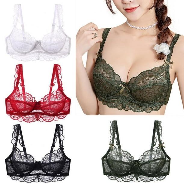 OUSITAID Women Lace Bra - Full Cup Non Padded Underwire Curves