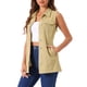 thumbnail image 4 of INSPIRE CHIC Chaleco de Denim para Mujeres Sin Mangas con Botones Longitud Media Casual Color Caqui, 4 of 6