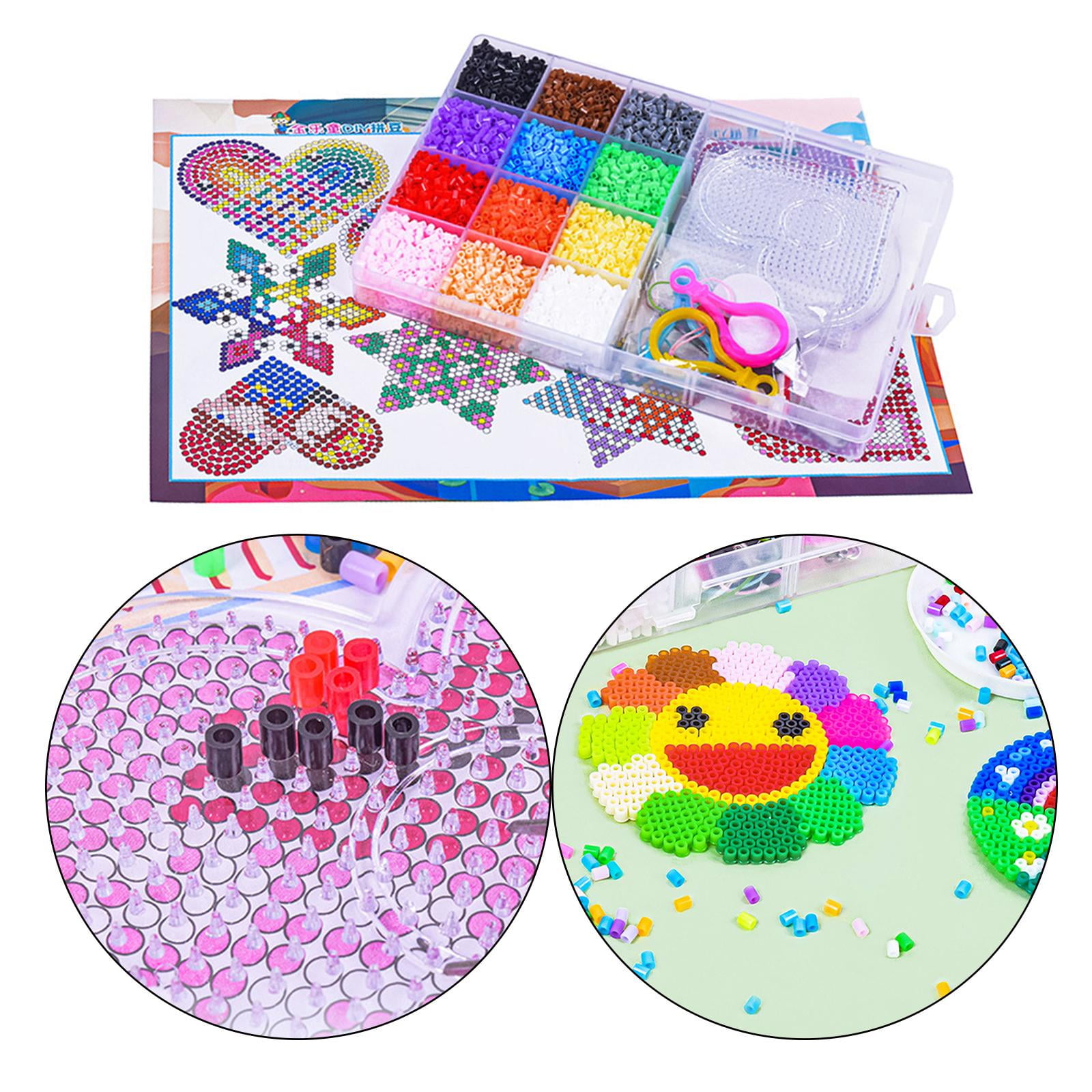FVDPWYE Hama Beads with Box DIY Art Craft Christmas Gift 5mm with Pegboards Ironing Paper Fuse Beads Kit