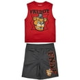 thumbnail image 3 of Five Nights At Freddy's 3-Pack Boy's Black Short Sleeve Tee, Red Muscle Tank, Gray Athletic Shorts Set, 3 of 7
