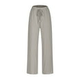 thumbnail image 6 of REALiKUN Linen Pants Women Cotton Linen Straight Leg Lightweight Pants Summer Pants, 6 of 6