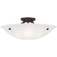 thumbnail image 2 of 4 Light Bronze Ceiling Light fixture with White Alabaster Glass Shade, 2 of 6