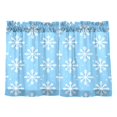 thumbnail image 7 of Yayeee Kitchen Curtains Light Filtering 27"x36" Rod Pocket Short Cafe Window Panel, Snowflake Pattern, 7 of 7