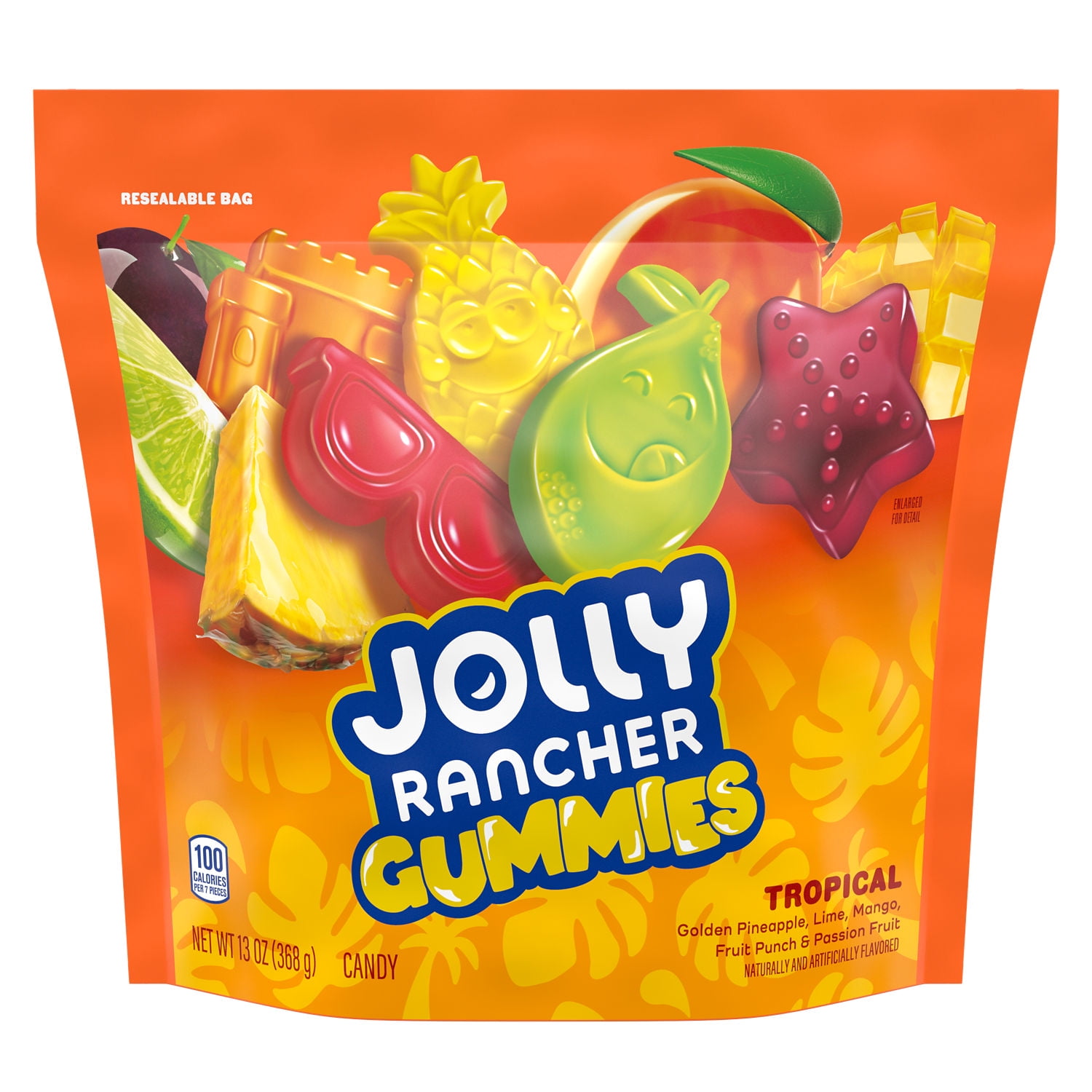 Jolly Rancher Gummies Tropical Fruit Flavored Candy Bag, 13 oz