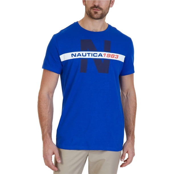 Nautica Heritage Camiseta gráfica para hombre, azul, mediana Nautica Camiseta gráfica