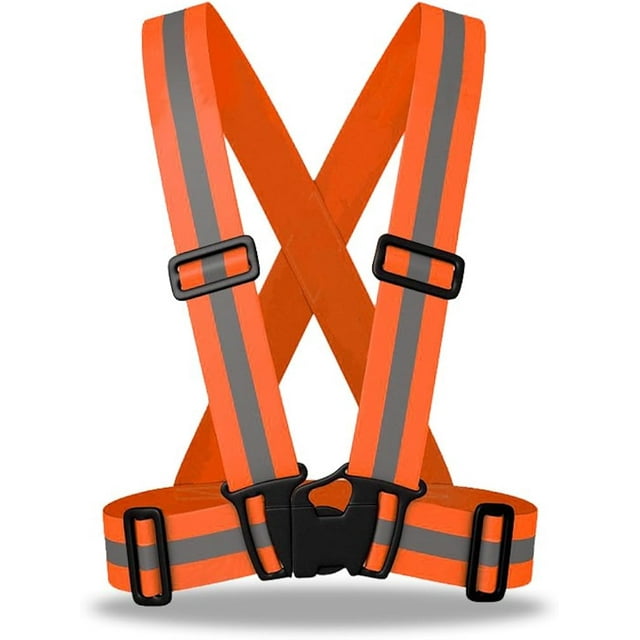 FrostHike Gilet Réfléchissant / Léger, Ajustable / Sécurité & Haute Visibilité pour la Course, s'Adapte aux Vêtements d'Extérieur