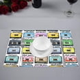 thumbnail image 2 of MKHERT Funny Cartoon Cassette Tape Placemats Table Mats for Dining Room Kitchen Table Decoration 12x18 inch,Set of 4, 2 of 4