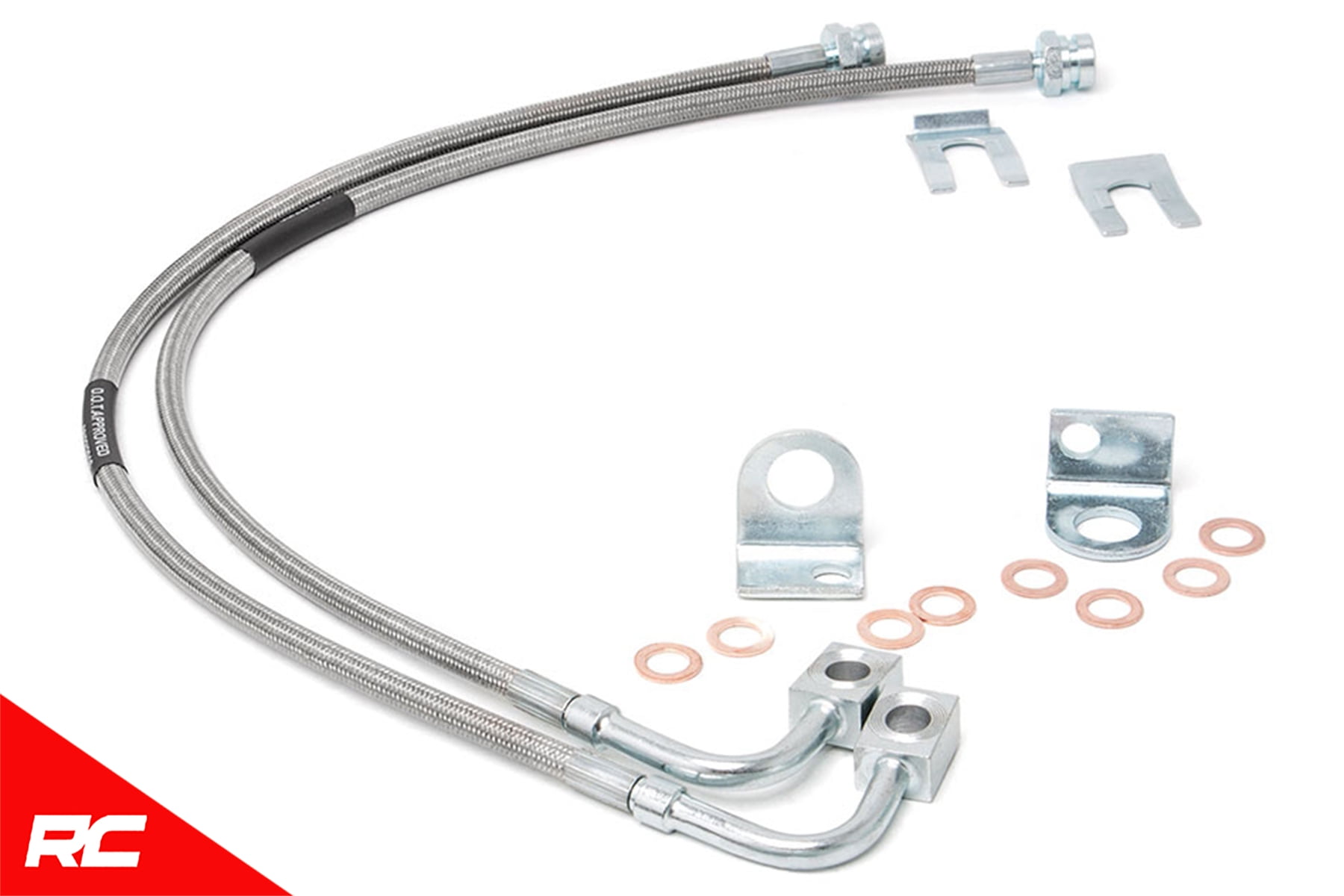 Rough Country Extended Stainless Steel Brake Lines compatible w/ 1987