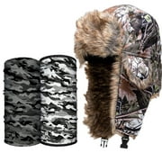 SA Snow Camo Frost Pack - 1 SA Co. Trapper Hat, 1 Multipurpose UV Face Shield?, & 1 Thermal Fleece Face Shield?