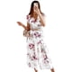 thumbnail image 1 of Vestidos de verano para mujer, informales, bohemios, con escote en V, volantes, estampado floral, vestido largo maxi, vestidos de playa de manga corta para mujer, 1 of 5
