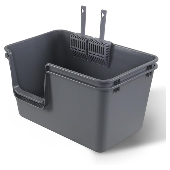 Extra Large High-Sided Open Litter Box with
