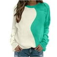 thumbnail image 4 of Mittory Long Sleeve Tops for Women Spring Fashion Color Block T Shirts Casual Ladies Tees Trendy Clothes, 4 of 5