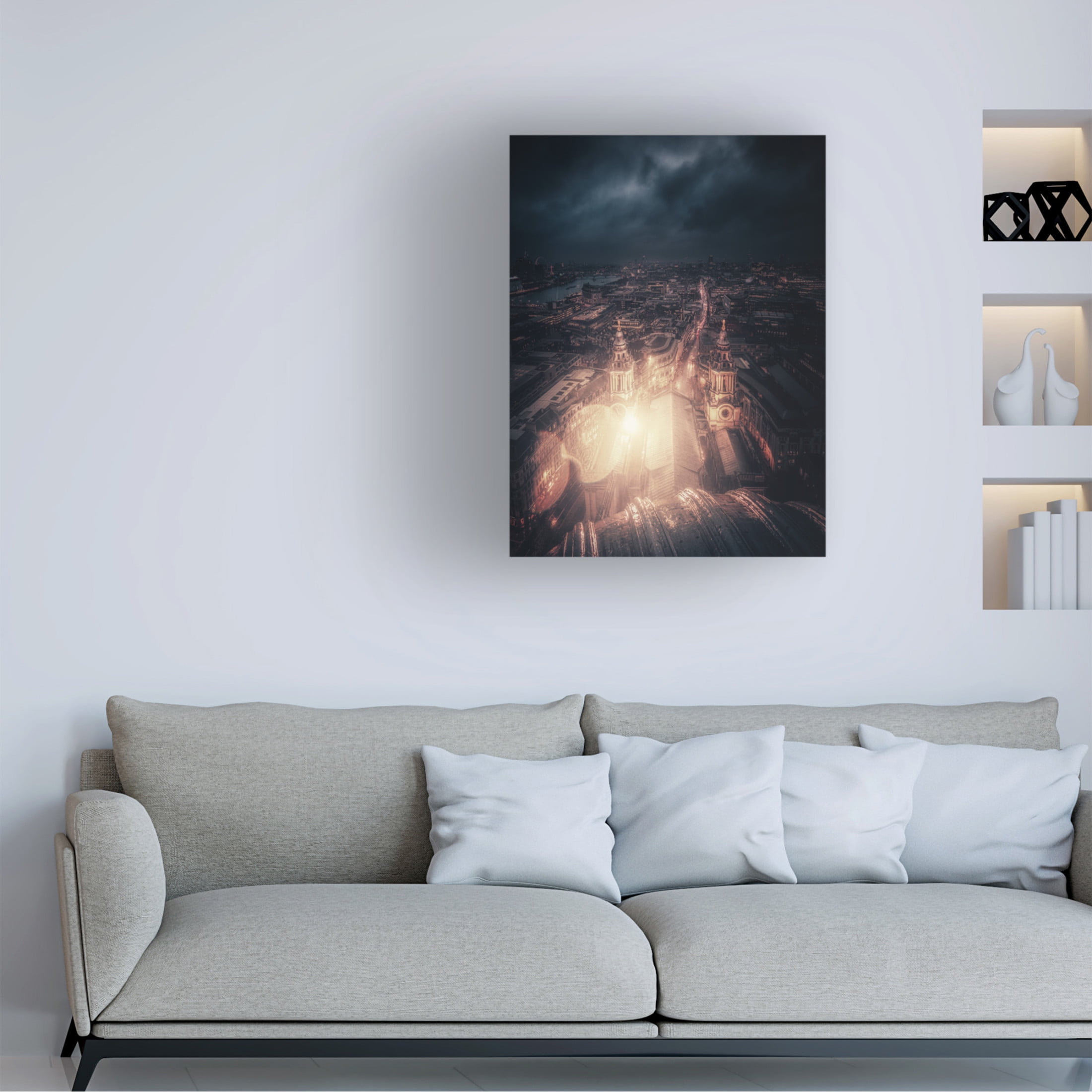 Canvas Wall Art - David George 'A Light In Darkness' Wall Art for Living Room, Bedroom, or Office Décor by Trademark Fine Art - 18 x 24 Inches
