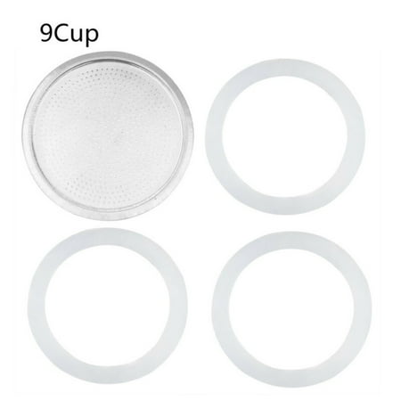 

3 Silicone Seals And 1 Aluminum Filter For Espresso Pot Moka Pot Accessories