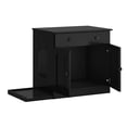 thumbnail image 4 of Palace Imports 100% Solid Wood Ziva 2-Door Cat Litter Box Enclosure with 2-Drawers and Litter Catch, Black, 4 of 6