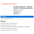 thumbnail image 2 of Rear Brake Hardware Kit - Compatible with 2012 - 2015 Mercedes-Benz C250 2013 2014, 2 of 2