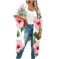 thumbnail image 2 of Yourumao Kimono Beach Coverup for Women Half Sleeve Bathing Suits Cardigans Summer Floral Open Front Swimwear Coverups Vacation Beach Cover Ups, 2 of 6