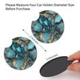 thumbnail image 3 of Car Cup Holder Pads 2 Pack Neoprene Coasters For Car Interior Non-Slip Waterproof Protectors Fit For Car Truck Suv Teal Gold Marble, 3 of 5