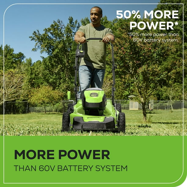 Greenworks 80V 21 Brushless Cordless Push Lawn Mower 4.0 Ah Battery and Charger Included 75 Compatible Tools Walmart