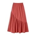 thumbnail image 3 of Tennis Skirts for Women Summer Elegant Summer Pleated Patchwork A-Line Skirt with High Waist Comfort Fit for Daily Casual Wear Red 2 XXL, 3 of 3
