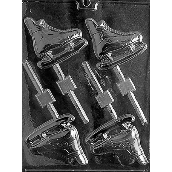Grandmama's Goodies S033 Ice Skates Skating Lollipop Chocolate Candy Soap Mold with Exclusive Molding Instructions