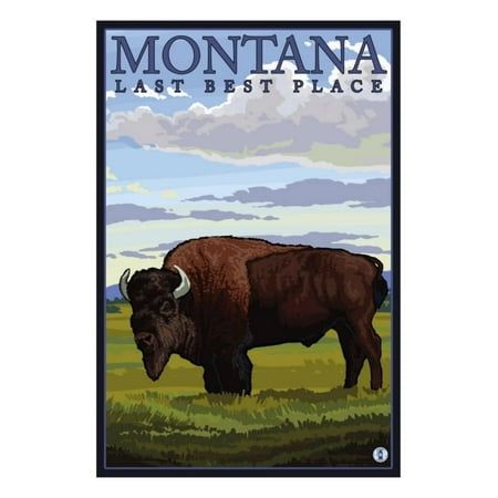 Montana, Last Best Place, Bison Print Wall Art By Lantern (Best Place For Art Supplies)
