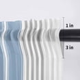 thumbnail image 5 of Blue Gray Stripes Valance Curtains for Kitchen/Living Room/Bathroom/Bedroom Window, Rod Pocket Small Topper Half Short Window Curtains Sheer Scarf, Contemporary Minimalist Abstract Lines 42"x12", 5 of 8