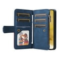 thumbnail image 4 of Allytech Wallet Case for Samsung Galaxy S23 FE with Zipper Pocket & 9 Card Slots & Wrist Strap, Fashion PU Leather Kickstand Magnetic Closure Shockproof Non-Slip Case for Women Men - Blue, 4 of 8