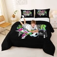 thumbnail image 3 of Erosebridal Football Soccer Sport Full Size Comforter Sets,Kids Ball Games Bedding Sets For Boys Girls,Reversible Black 3 Pieces, 3 of 7