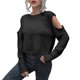 thumbnail image 1 of Gibobby Suéter de invierno para mujer, Suéter de cuello redondo algodón para mujer(Negro,CH), 1 of 5