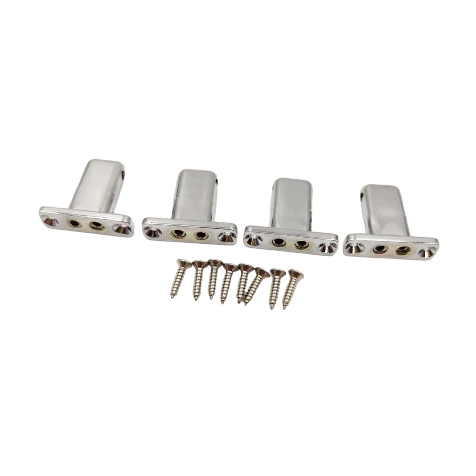JWQFBC 4 String Electric Guitar Nut Locking Bridge with Mounting Screw for DIY Projects Gray
