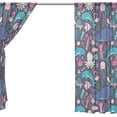 thumbnail image 4 of Floral Underwater Animals Semi Sheer Curtains Window Voile Drapes Panels Treatment-55x84in for Living Room Bedroom Kids Room, 2 Pieces, 4 of 4