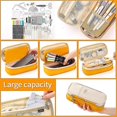 thumbnail image 4 of Dhrs Estuche para lápices de Gran Capacidad, Oficina, Colegio, Escuela, Almacenamiento Grande, Bolsa Alta, Funda Titular, Caja, Organizador, Amarillo, Naranja, #yg, 4 of 5