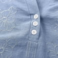 thumbnail image 6 of Craaazy Womens Embroidery V-Neck Tunic, Lightweight Cotton Linen Blend Short Sleeve Shirt for Beach, Vacation, Daily Outfits Gifts, 6 of 7