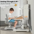 thumbnail image 7 of Koiauber Height Adjustable Ergonomic Learning Table with Tiltable Desktop,Large Storage Drawer,Bookshelf,Hand-Cranked Lift,Sturdy Student Workstation, 7 of 7