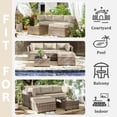 thumbnail image 6 of Pakunoda 9Pcs Outdoor Cushion Covers for Patio Furniture, Washable Reusable Outdoor Slipcovers for Cushions Replacement Cover with Zipper for Sofa Couch, Cover Only, Cream, 6 of 7