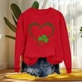 thumbnail image 7 of BLTIBY Womens St. Patrick's Day Sweatshirts Shamrock Clover Print Shirts Casual Irish Gift Long Sleeve Loose Fit Pullover Tops Red S, 7 of 7