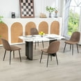 thumbnail image 2 of HOMCOM Retro Dining Chairs Set of 4 with PU Leather Upholstery, Steel Frame, 2 of 10