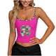 thumbnail image 5 of Camisetas de Verano para Mujeres sin Mangas Impresas con Cuello en U de Poliéster Moda Casual de Longitud Regular con Cuello en V de Manga Corta, 5 of 6