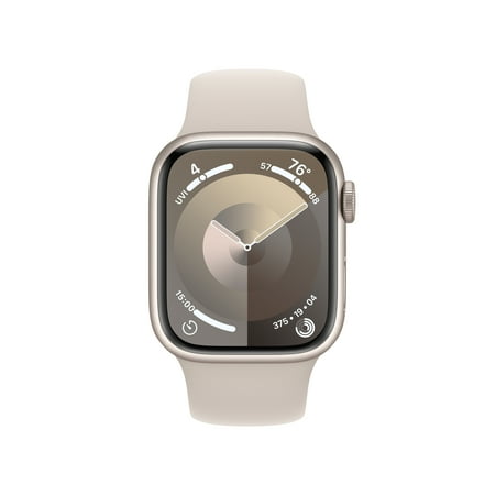Apple Watch Series 9 (GPS) 41mm Starlight Aluminum Case with Starlight Sport Band with Blood Oxygen - S/M - Starlight