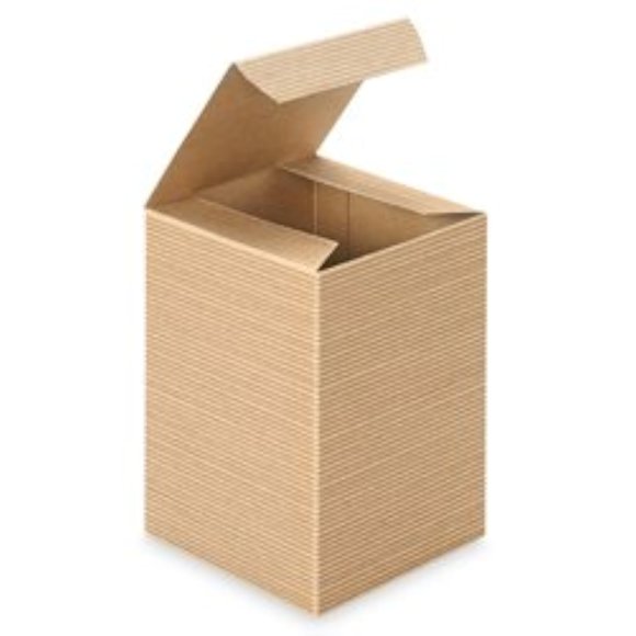 A1 Bakery Supplies Preimer High Kraft Pinstripe Brown Treat Gift Boxes (4 in X 4 in X 6 in 10 Pack)