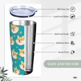 thumbnail image 5 of KLL Cute Shiba1 Stainless Steel Vacuum Insulated Coffee Cup 20 oz Lids and Straws,Insulated Travel Mug Water Cup with Leak-Proof Straw Lid & Flip Lid, 5 of 8